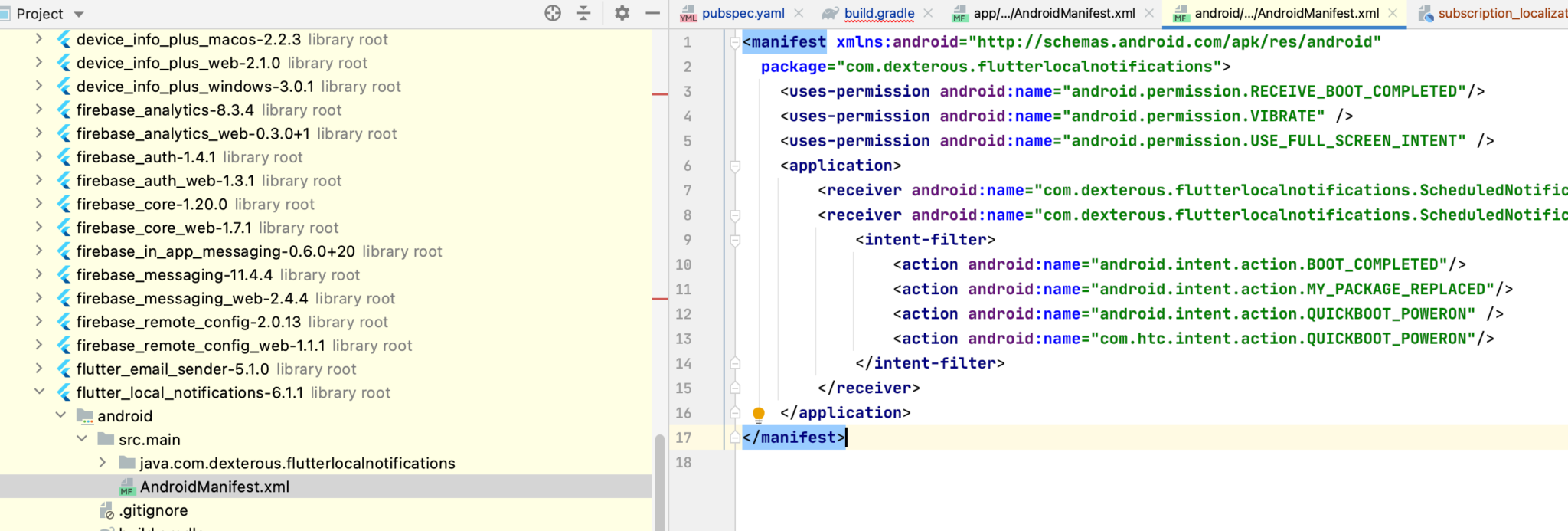 [Flutter/Android] Android 12対応すると android:exported needs to be ...